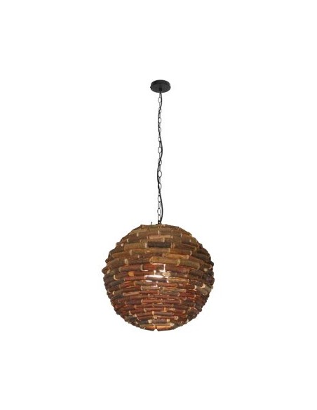 COLGANTE 40CM SOGA MARRON  E27