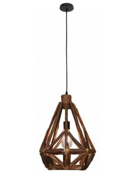 COLGANTE 30CM SOGA MARRON  E27