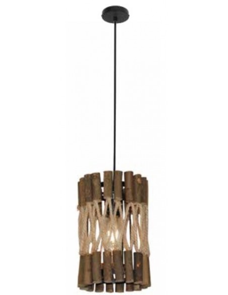 COLGANTE 20CM SOGA MARRON  E27