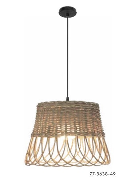 COLGANTE 36CM MIMBRE CLARO E27