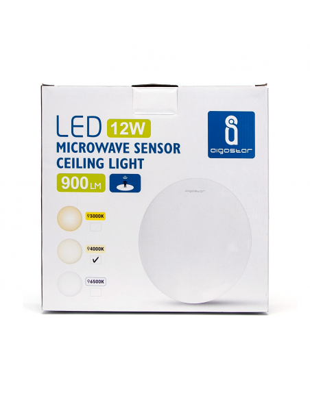 PLAFON 12W SENSOR MOVIMIENTOS 4000ºK  900lm 2