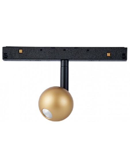MAGNETO * FOCO BOLA 7W DIM NEGRO/ORO 3000K 560lm
