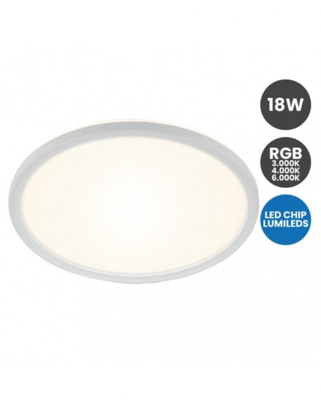 PLAFON LED SUPERFICIE 18W RGB CCT CON MANDO LUMILE