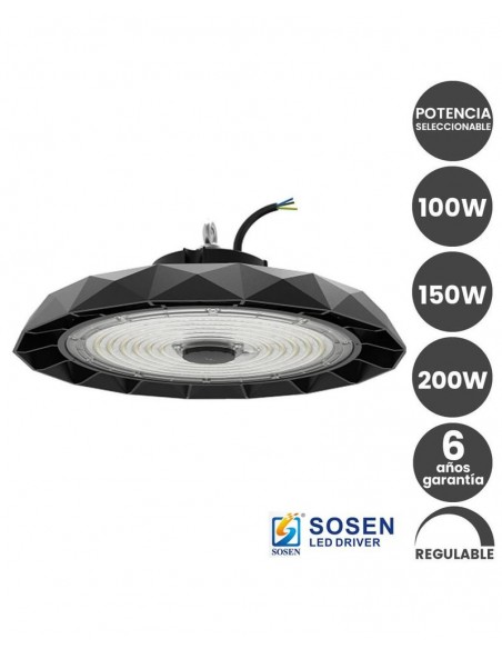CAMPANA LED UFO 100-150-200W 5700ºK REGULABLE