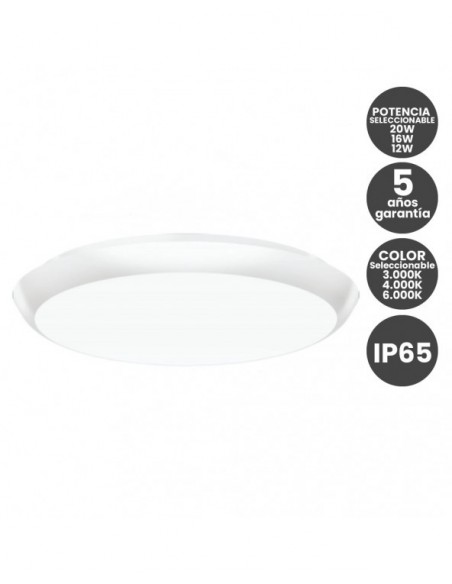 PLAFON CCT BLANCO 12W 16W 20W SELECCIONABLES