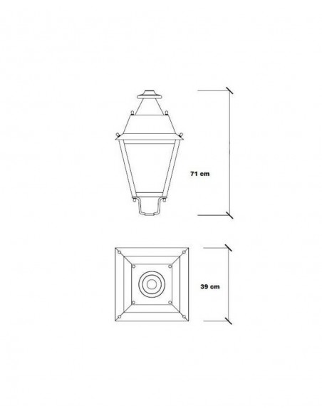 FAROLA VILLA ACERO 50W OSRAM CHIP 186LM/W 5000K 2