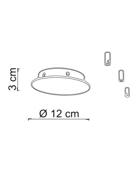BASE 1 TALADRO BLANCA 12cmX3cm