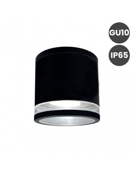CILINDRO NEGRO GU10 PLAFON ALUMINIO TECHO