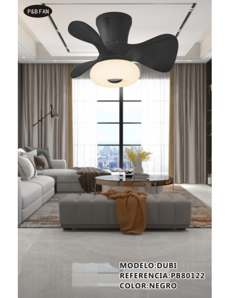 VENTILADOR DC DUBI WIFI 18W 18W CCT NEGRO VENTILADOR DC DUBI WIFI 18W 18W CCT NEGRO