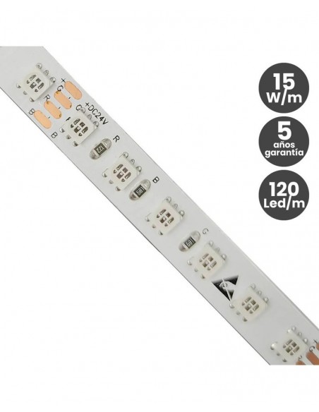 TIRA LED 24V RGB 15W/M 120 LED/M IP20 ROILLO 5M
