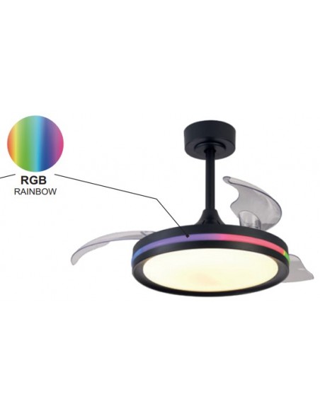 NORTH DC VENTILADOR RETRA 40W NEGRO RGB MOTOR 28W NORTH DC VENTILADOR RETRA 40W NEGRO RGB MOTOR 28W