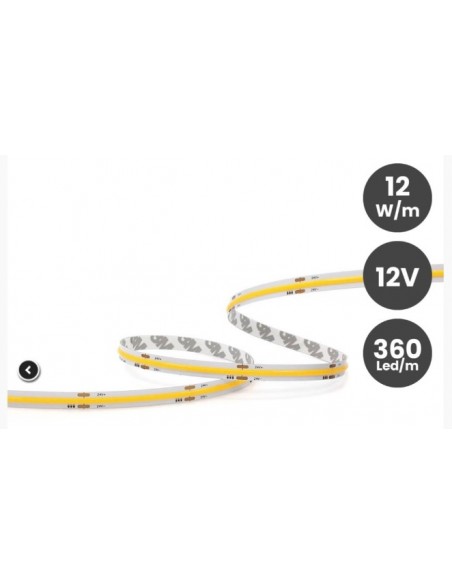 TIRA LED 12W/M 360LED/M COB 12V IP20 4000K