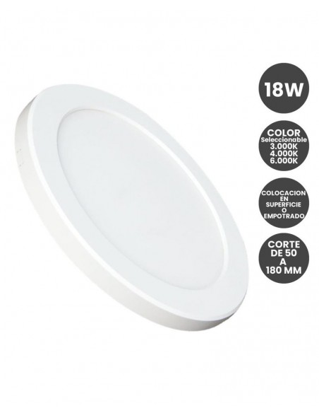 DOWNLIGHT REDONDO BLANCO 18W AJUSTABLE Y CCT
