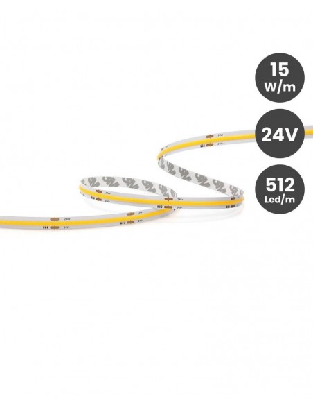 TIRA LED 15W/M 512LED/M COB 24V IP20 3000K