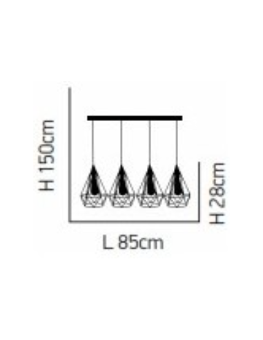 SE148-19-4 MILA PENDANT LAMP BLACK METAL