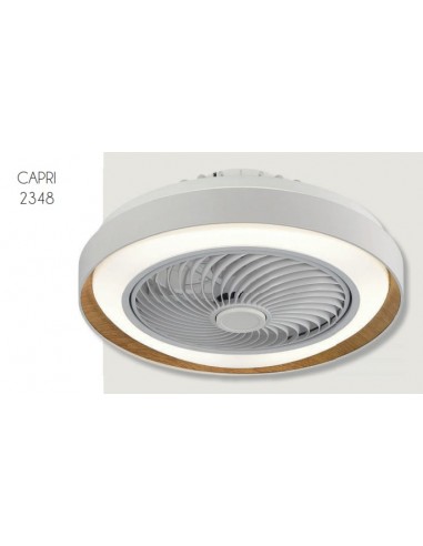 CAPRI DC PLAFON VENTILADOR BLANCO MADERA 30WX2 