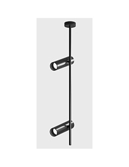 BARRA VERTIVAL 2 FOCOS GU10 ELTI NEGRA 