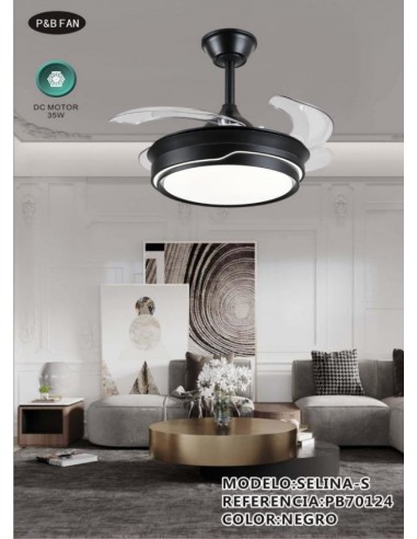 VENTILADOR DC SELINA S 36 36W NEGRO 6 VEL  CCT