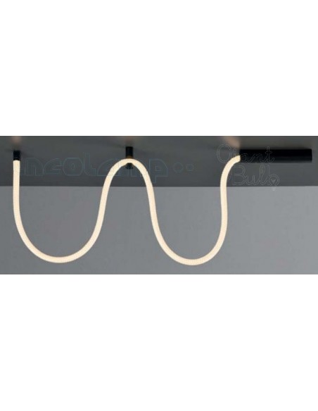 PLAFON 40W LAMPARA COLGANTE NEGRO 3000ºK 2 METROS