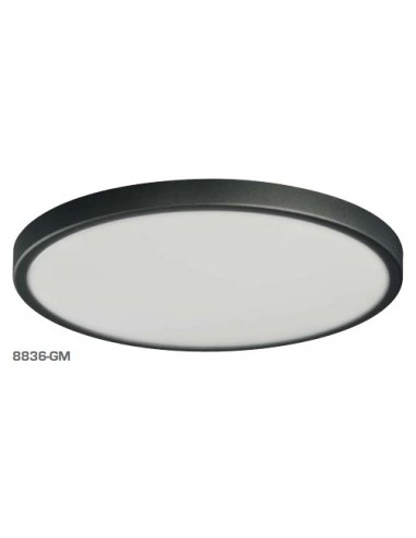 PLAFON 18W REDONDO SUPERFICIE GRIS OSCURO 280X57mm