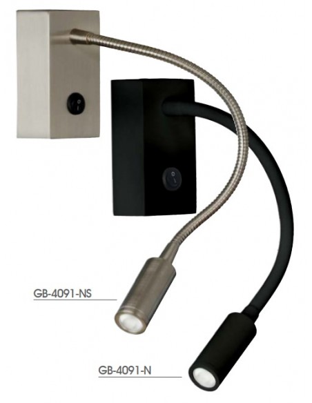 LECTOR 3W NEGRO BASE RECTANGULAR 4000K