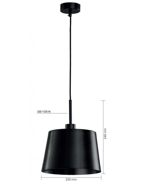 COLGANTE E27 METAL NEGRO 23CMX100CM