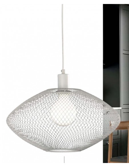 COLGANTE E27 REJILLA BLANCO 420X1400mm