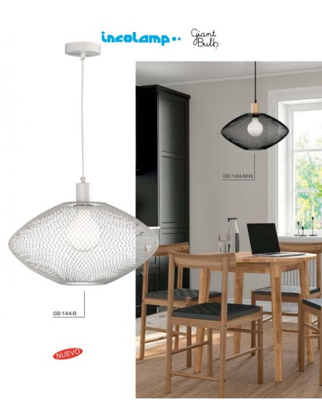 COLGANTE E27 REJILLA BLANCO...