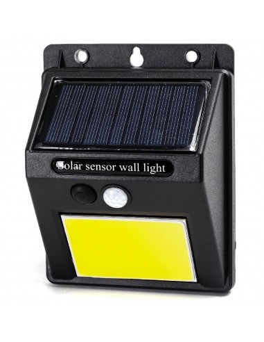 APLIQUE SOLAR  NEGRO SENSOR DE MOVIMIENTO 6500ºK 