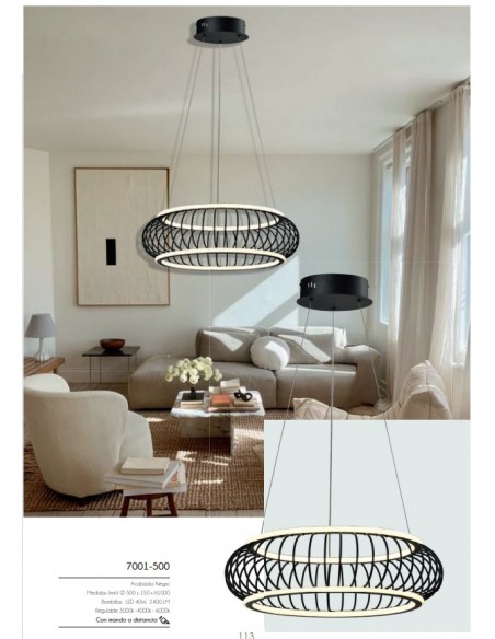 COLGANTE 40W NEGRO CCT 50CM