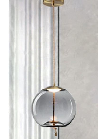 COLGANTE CRISTAL 18W GRIS...