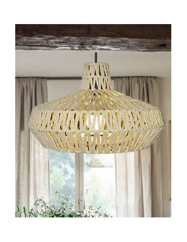 COLGANTE E27 CUERDA NATURAL 45CM RUSTICO