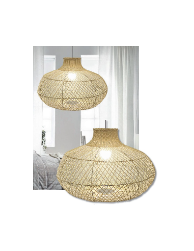 COLGANTE E27 MIMBRE RUSTICO MATURAL 40CM