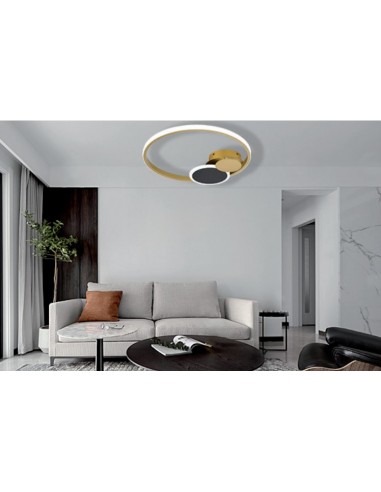 PLAFON CCT REDONDO 28W ORO NEGRO 40CM...