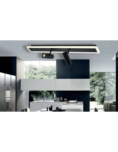 PLAFON 36W REGLETA 2 LUCES RECTANGULAR NEGRA 4000K 2
