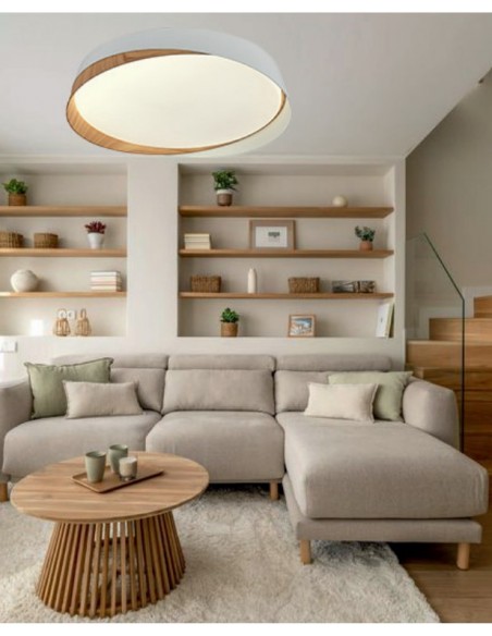 PLAFON 56 ACRILICO MADERA BLANCO 55CM