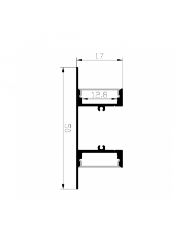 PERFIL ALUMINIO ILUMINACION DOBLE...