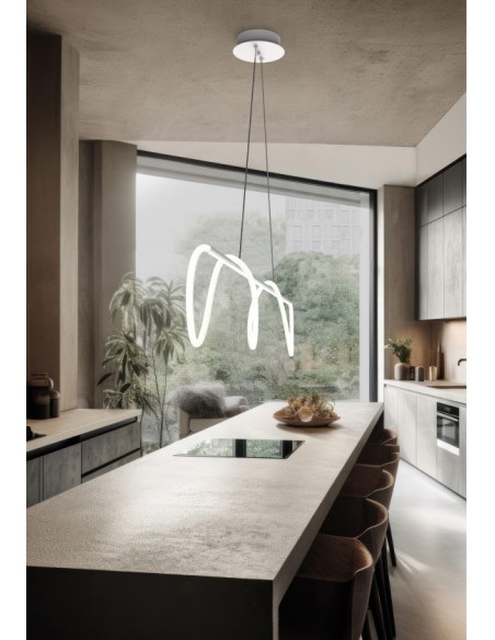 NOEMI LAMPARA  LINEAL BLANCA COLGANTE 38W SDD