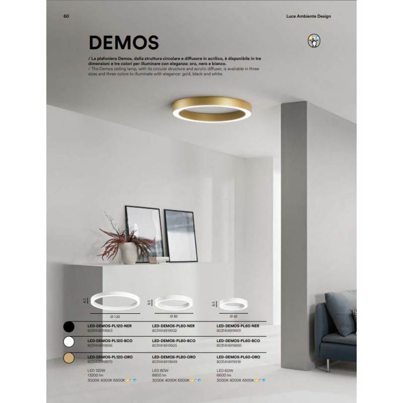 DEMOS CCT PLAFON 80W ORO 80CM