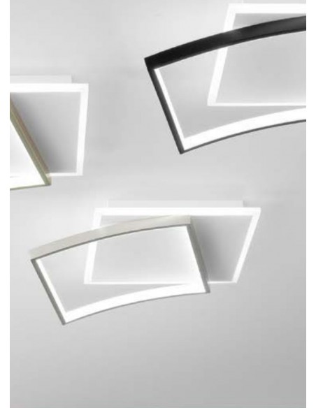 AYRTON PLAFON 42W NIQUEL DOBLE CUADRO 42CM