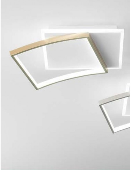 AYRTON PLAFON 42W NIQUEL DOBLE CUADRO 42CM