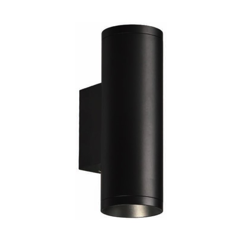 CILINDRO GU10 EXTERIOR  2 LUCES NEGRO IP44