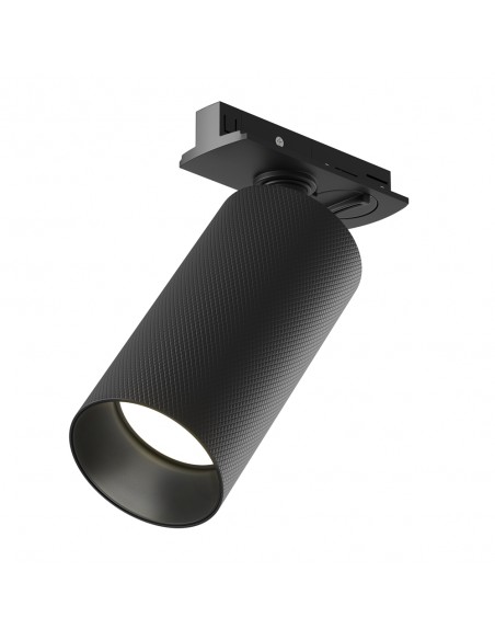 FOCO CARRIL GU10 NEGRO GRANULADO CONEXION PLANA