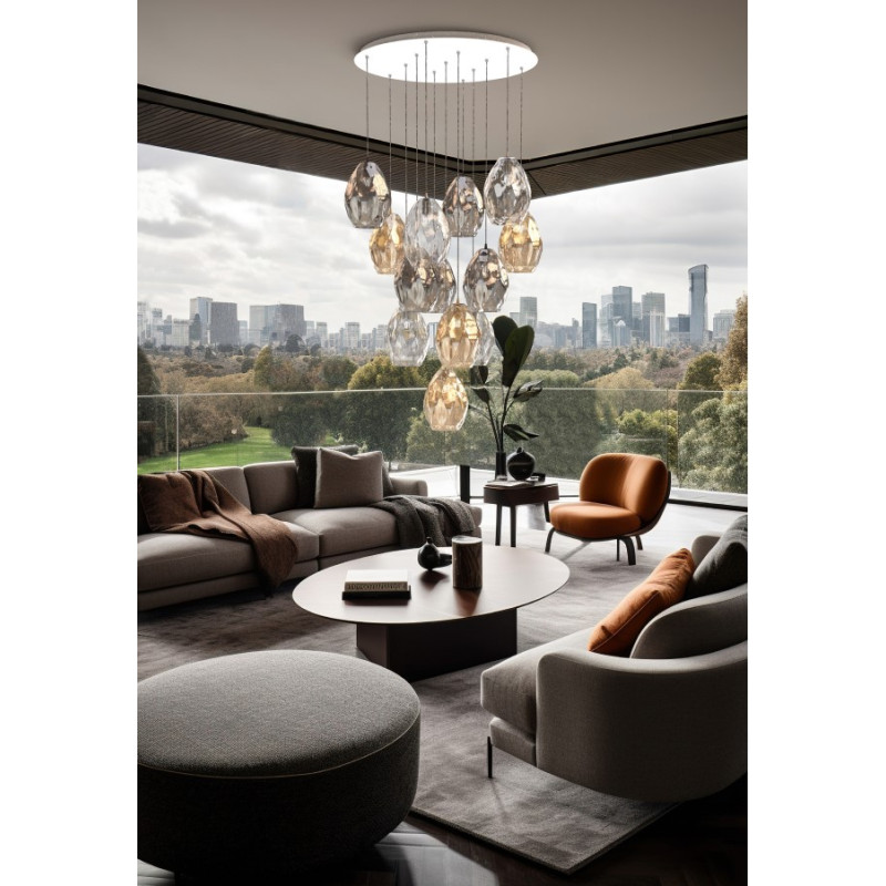 COLGANTE 1XE27 MORIS AMBAR BASE Y...