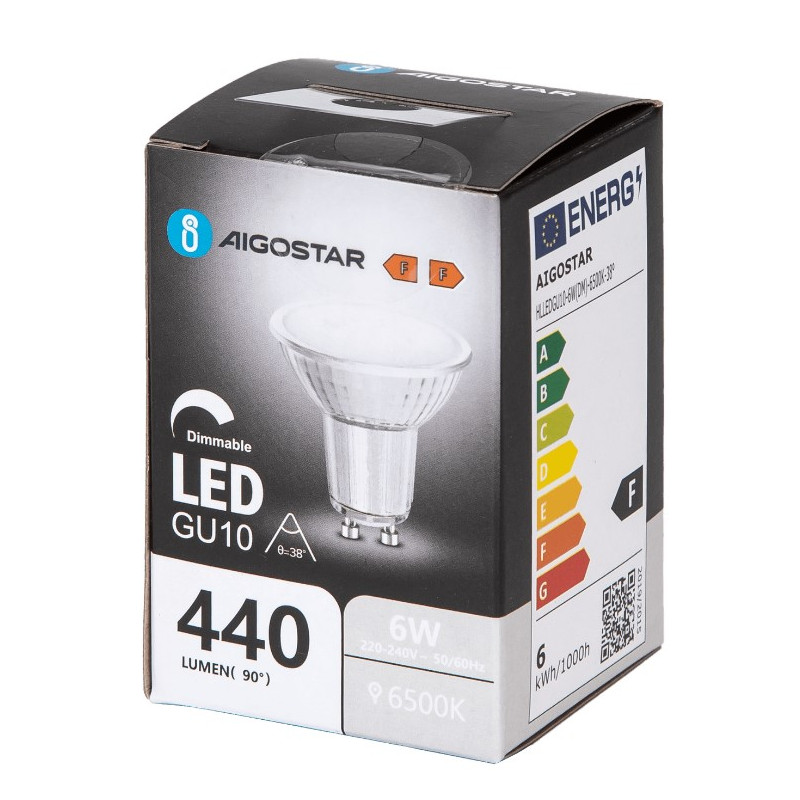 BOMBILLA CRISTAL 6W LED GU10 REGULABLE 2700ºK