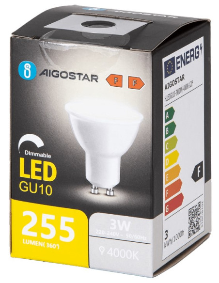 BOMBILLA LED 3W REGULABLE GU10 4000ºK
