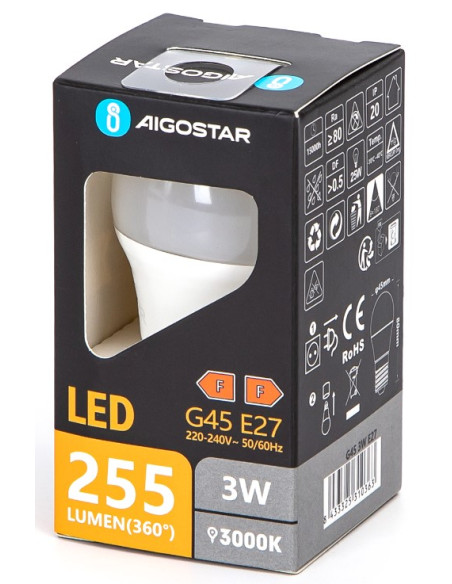 BOMBILLA OFERTA 3W ESFERICA E27 LED 3000ºK