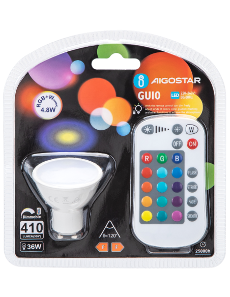 BOMBILLA GU10 4,8W RGB + W...