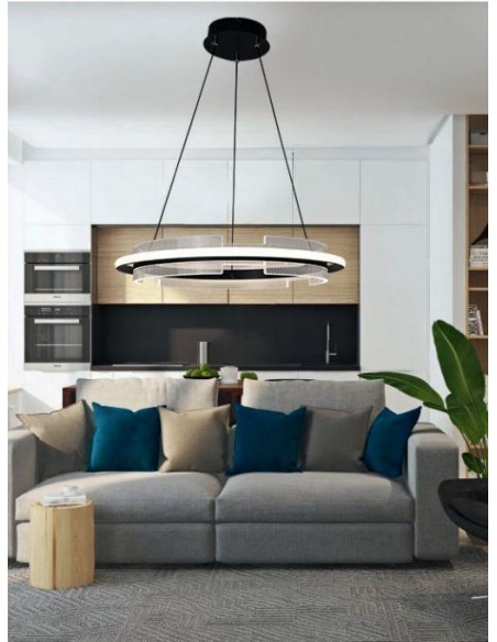 LAMPARA 100W REDONDA CCT GRIS Y TRANSPARENTE