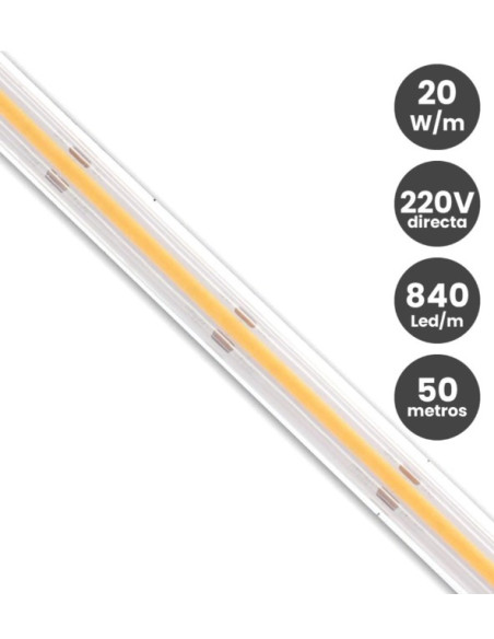 TIRA LED 20W COB 3000ºK CORTE 10CM  10mmX4 5mm
